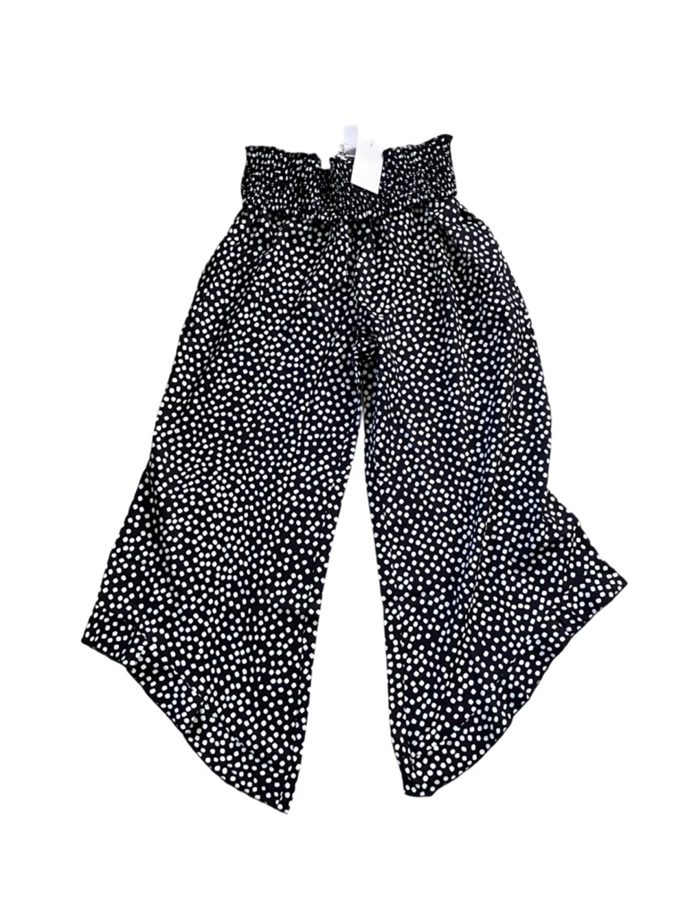 Women’s Black and White Polka Dot Wide-Leg Pants